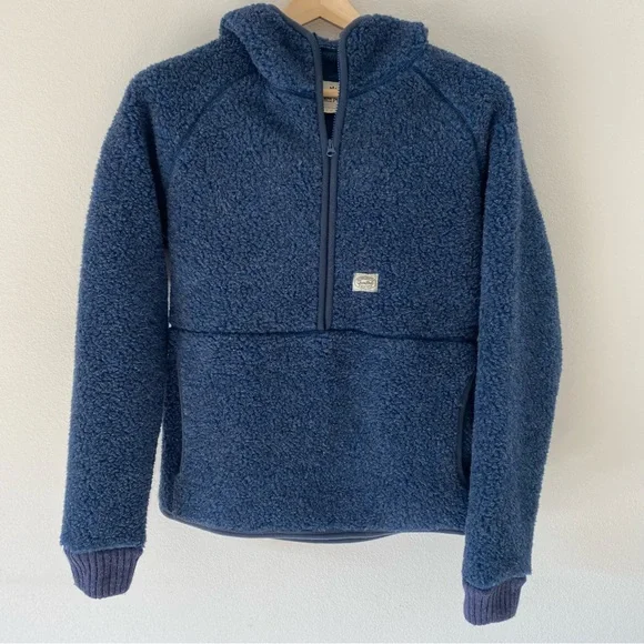 NWOT Snow Peak Wool Fleece Pullover Hoodie Jacket Size S blue💙 - Picture 1 of 7